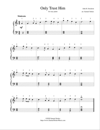 Only Trust Him - for easy piano
