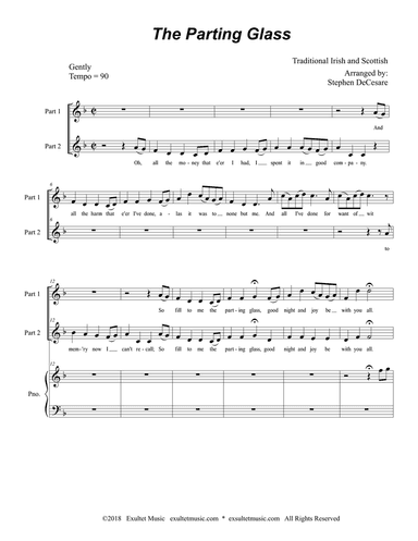 The Parting Glass (for 2-part choir)