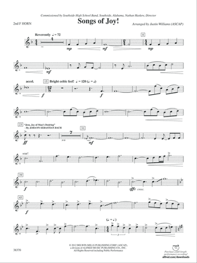Songs of Joy!: 2nd F Horn