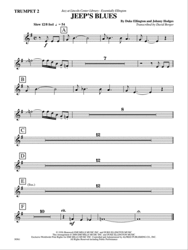 Jeep's Blues: 2nd B-flat Trumpet