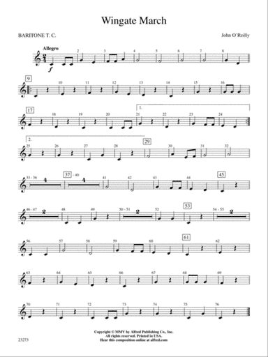 Wingate March: Baritone T.C.