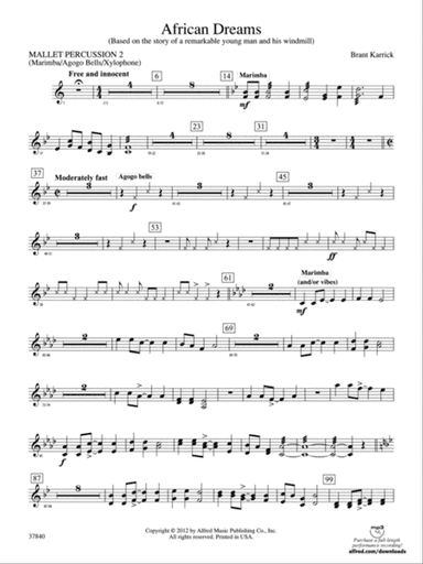 African Dreams: 2nd Mallet Percussion