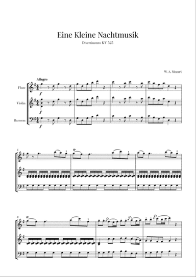 Eine Kleine Nachtmusik for Flute, Violin and Bassoon