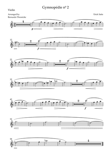 Gymnopédie nº 2 - For Violin