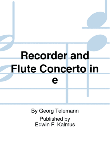 Recorder and Flute Concerto in e