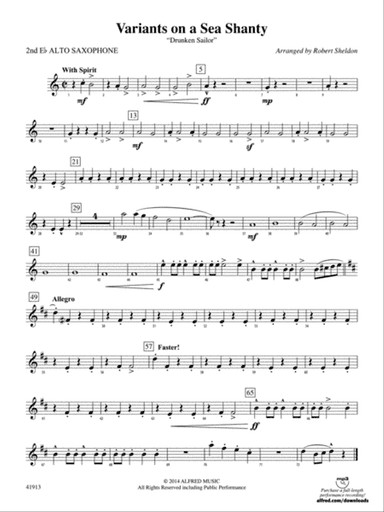 Variants on a Sea Shanty: 2nd E-flat Alto Saxophone