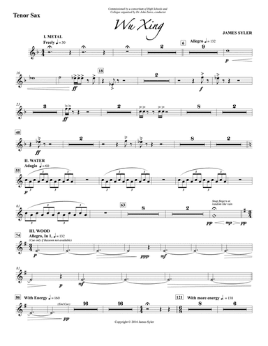 Wu Xing: B-flat Tenor Saxophone