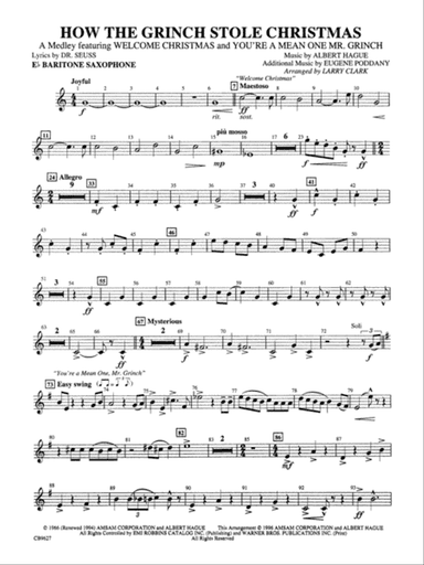 How the Grinch Stole Christmas: E-flat Baritone Saxophone