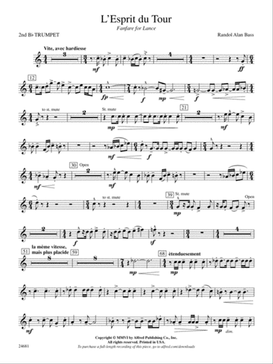 L'Esprit du Tour: A Fanfare for Lance: 2nd B-flat Trumpet