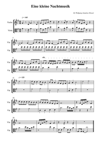 Eine kleine Nachtmusik (Easy)