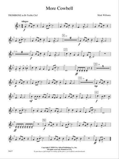 More Cowbell: (wp) 1st B-flat Trombone T.C.