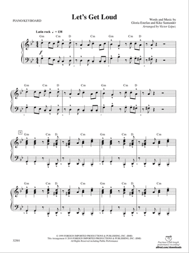 Let's Get Loud: Piano Accompaniment