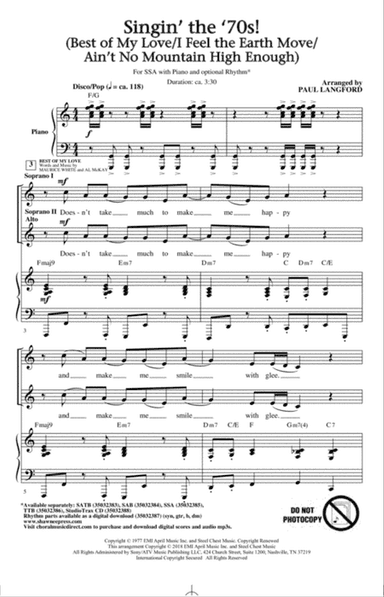 Singin' The 70's (arr. Paul Langford)