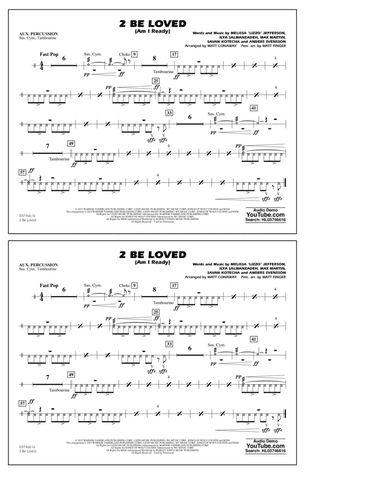 2 Be Loved (Am I Ready) (arr. Conaway & Finger) - Aux Percussion