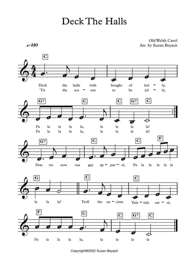 Deck The Halls (with Big Notes)