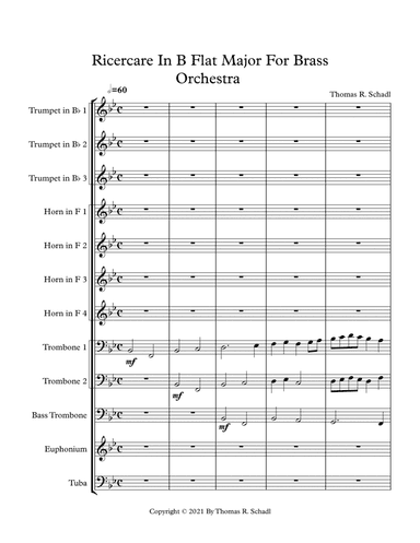 Ricercare In B Flat For Brass Orchestra