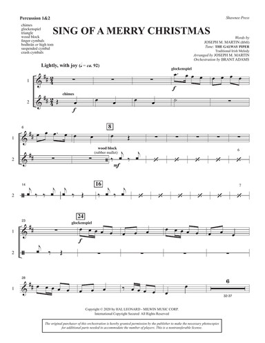 Sing of a Merry Christmas (Full Orchestra) - Percussion 1 & 2