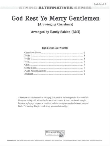 God Rest Ye Merry Gentlemen: Score