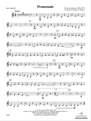 Promenade: 1st B-flat Clarinet