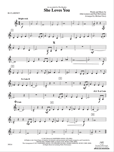She Loves You: 1st B-flat Clarinet