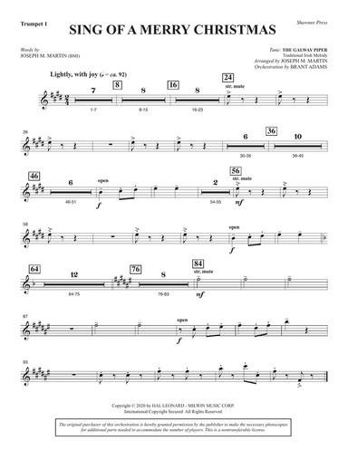 Sing of a Merry Christmas (Full Orchestra) - Bb Trumpet 1