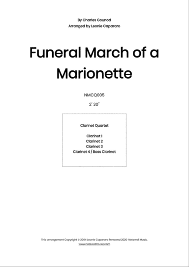 Funeral March of a Marionette (Clarinet Quartet)