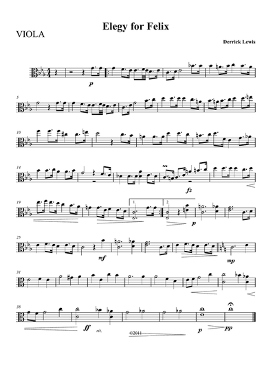 Elegy for Felix--Viola/Piano