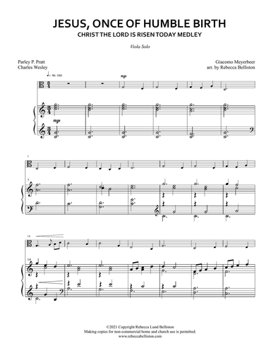 Jesus, Once of Humble Birth medley (Viola Solo)