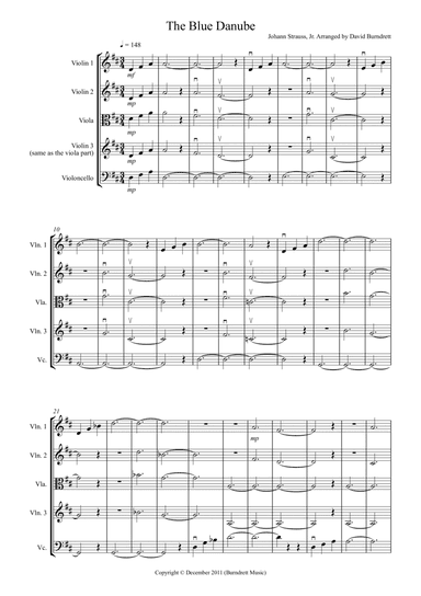 The Blue Danube for String Quartet