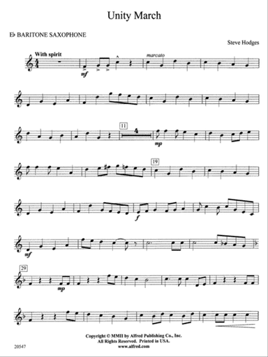 Unity March: E-flat Baritone Saxophone