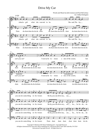 Drive My Car (arr. Gitika Partington)