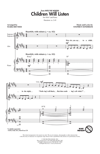 Children Will Listen (from Into The Woods) (arr. Mark Brymer)