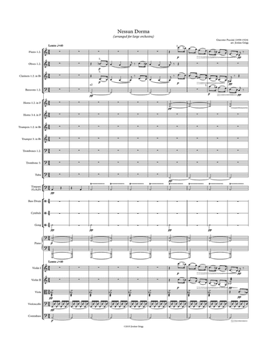 Nessun Dorma (arranged for large orchestra)