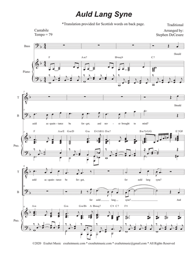 Auld Lang Syne (2-part choir - (TB)