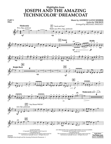 Highlights from Joseph and the Amazing Technicolor Dreamcoat - Pt.1 - Oboe