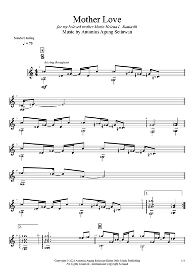 Mother Love (Solo Guitar Score)