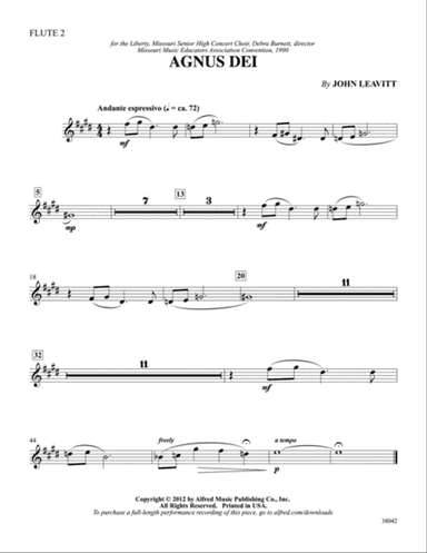 Agnus Dei: 2nd Flute