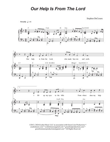 Our Help Is From The Lord (for Unison Choir)