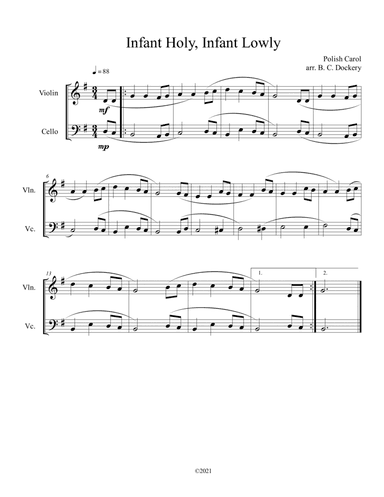 Infant Holy, Infant Lowly (Violin and Cello Duet)