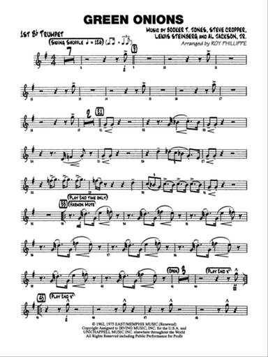 Green Onions: 1st B-flat Trumpet