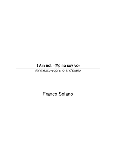 I Am not I (Yo no soy yo)