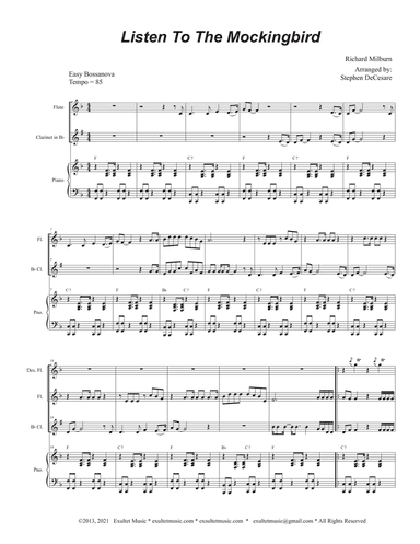 Listen To The Mockingbird (Duet for Flute and Bb-Clarinet)