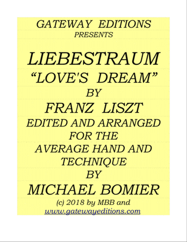 Liebestraum No.3 "Love's Dream" for Easier Piano Solo