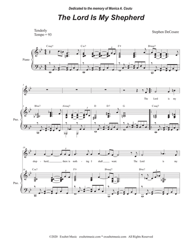 The Lord Is My Shepherd (Unison Choir - Medium/Low)