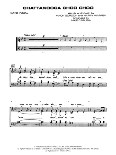 Chattanooga Choo Choo: SATB Vocals