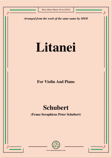 Schubert-Litanei,for Violin and Piano