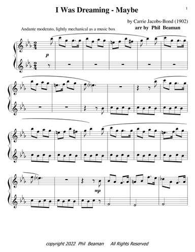 I Was Dreaming - Maybe - piano solo