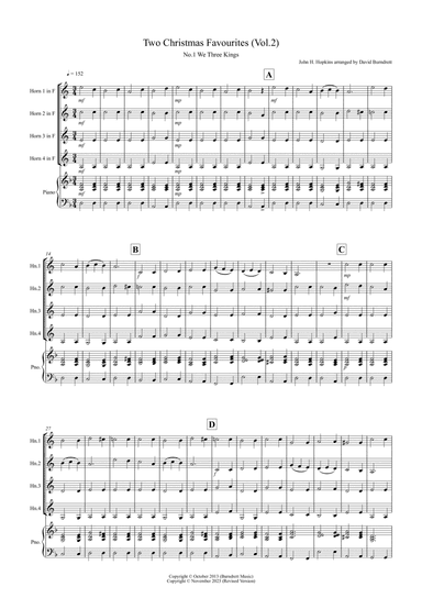 2 Christmas Favourites for Horn Quartet (volume two)