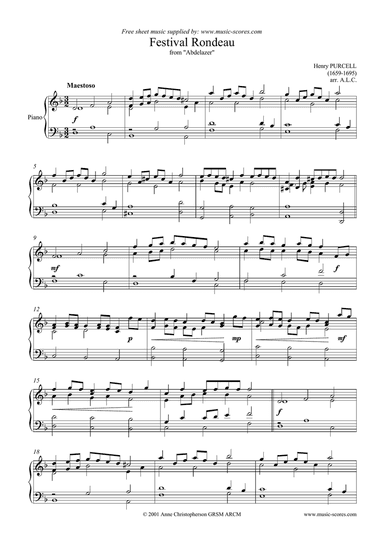 Festival Rondeau from Abdelazer - Piano
