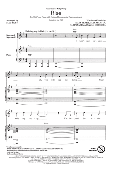 Rise (arr. Mac Huff)